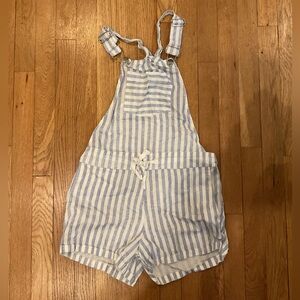 Blue and white overalls
